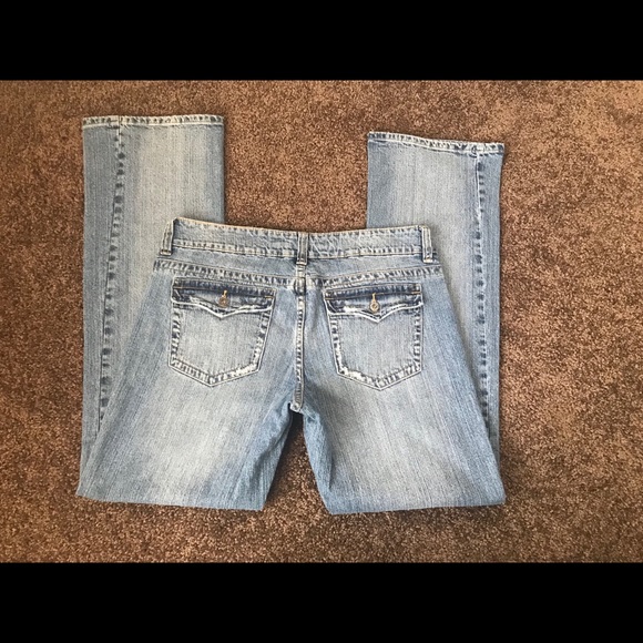 Guess Jeans 32 Doheny Distressed Jeans Boot Cut Medium Wash - Picture 1 of 8